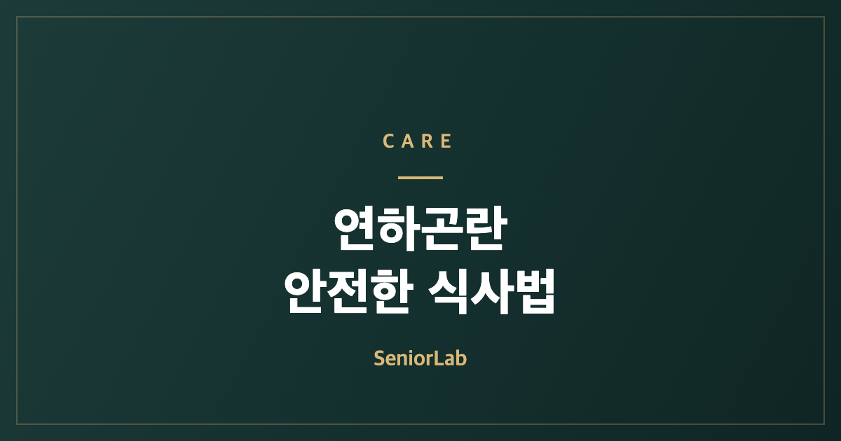 연하곤란 노인의 안전한 식사법을 안내하는 SeniorLab 카드 이미지